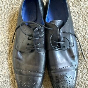 Classic Black Leather Oxfords